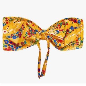 Retro Bandeau Floral Bathing Suit Top